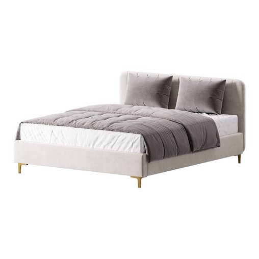 White Faux Leather Upholstered Modern Bed