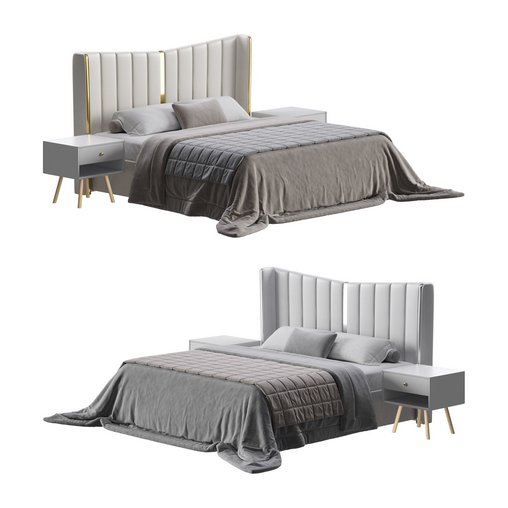 Modern Beige King Size Bed