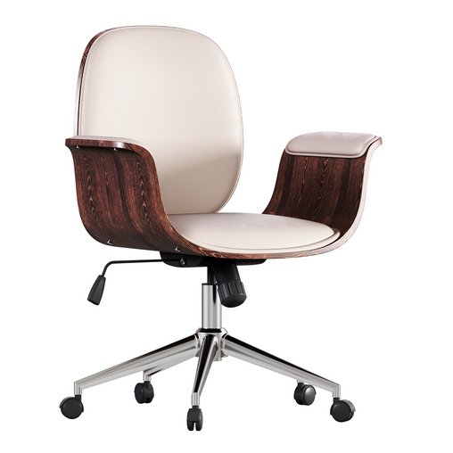 Office Chair White Bent Wood and Faux Leather vidaXL