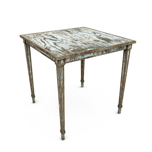 3D old wooden table model