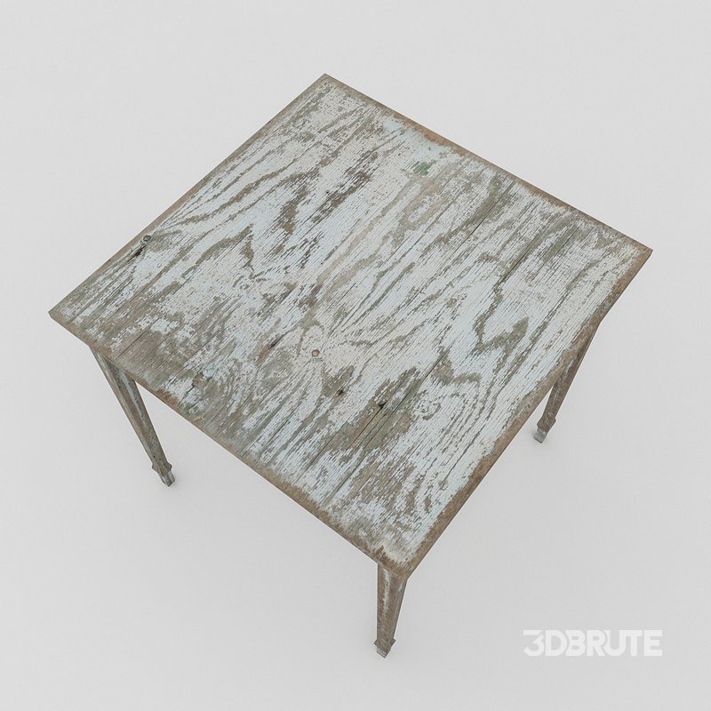 3D old wooden table model 3d model Buy Download 3dbrute