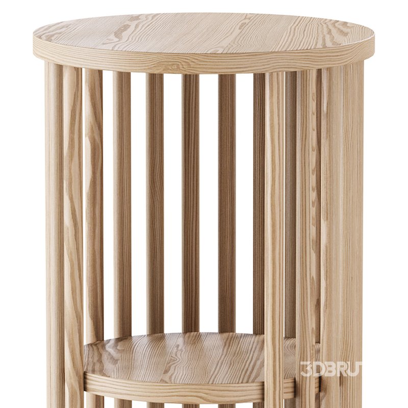 Solid Wood Side Table - 3dbrute : 3dmodel furniture and decor