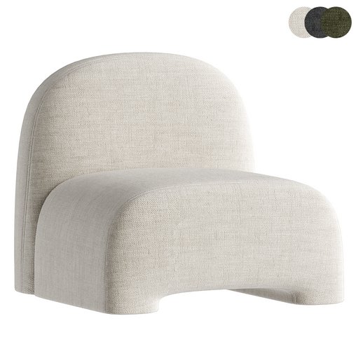 Sosa Armless Brown Bouclet Chair