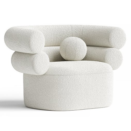 Loopo TUBE BEIGE BOUCLE ARMCHAIR