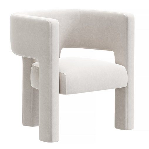 Sculpt Warm Beige Velvet Accent Chair