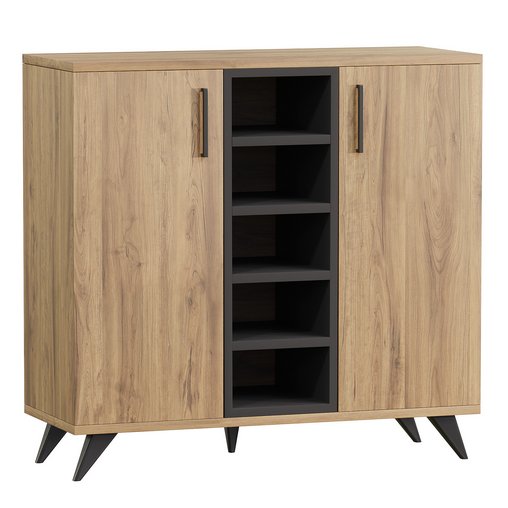 Leander bookcase with cupboards