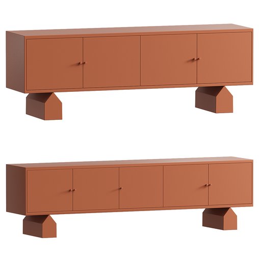 NILDE Sideboard Matt lacquered wood sideboard By Falsasquadra