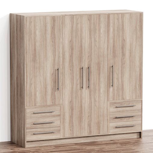 Jillian 4 Door Manufactured Wood Wardrobe