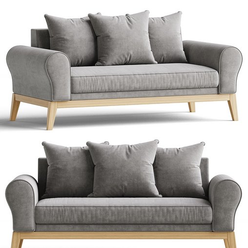 Sofa Koro Velvet Grey