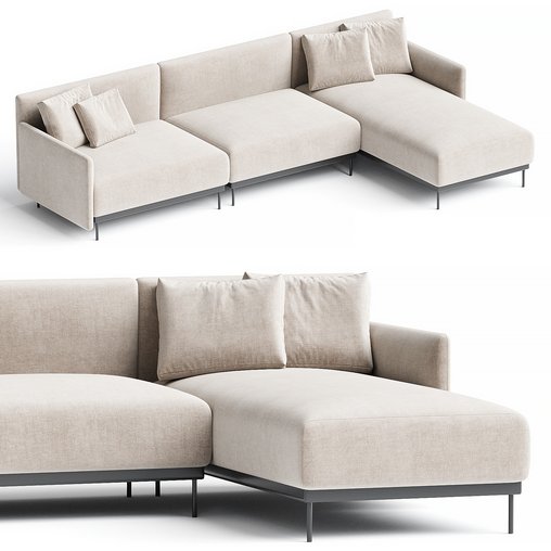 QUADRA Sofa with integrated magazine rack By HC28 Cosmo