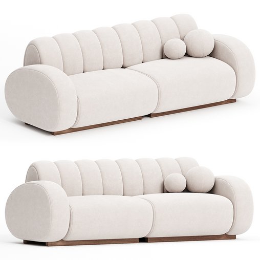 Modern Velvet Cassia Modular Sofa by Caffe Latte