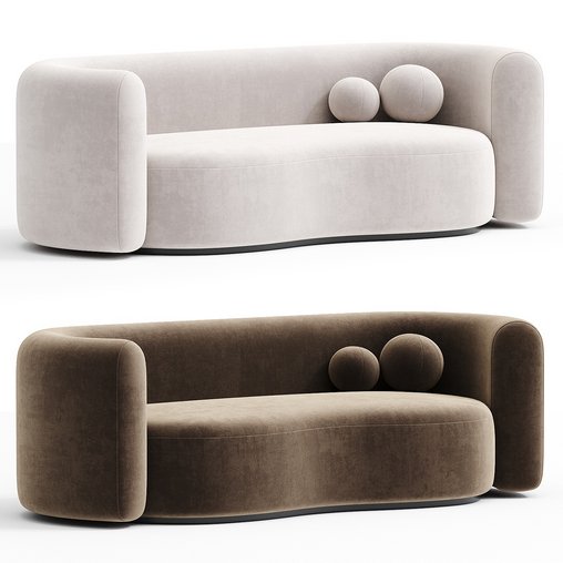 Hugger Curved Boucle Sofa by Leanne Ford