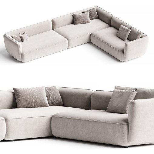 Sofa MDF Italia Cozy 3d model Download  Buy 3dbrute