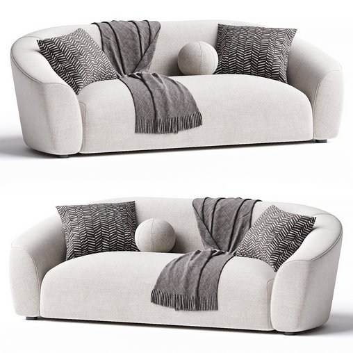 Portman 93.7 Velvet Flared Arm Sofa