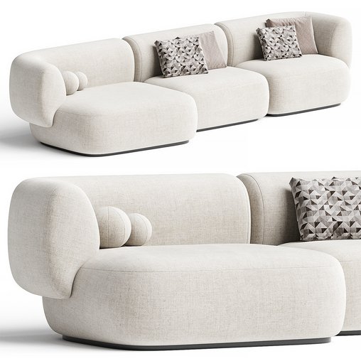 Hug Modular Sofa by Collector 3d model Download  Buy 3dbrute