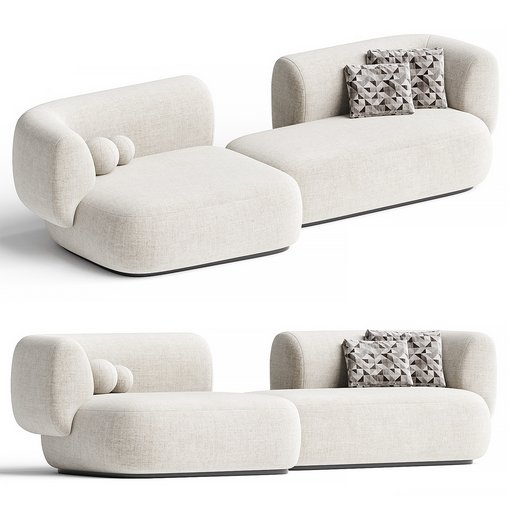 Hug Modular Sofa by Collector 3 3d model Download  Buy 3dbrute