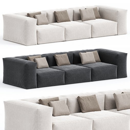 Heureux Corner Sofa 7 3d model Download  Buy 3dbrute