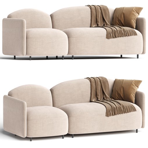 SOFT BEAT SOFA SYSTEM 3d model Download  Buy 3dbrute