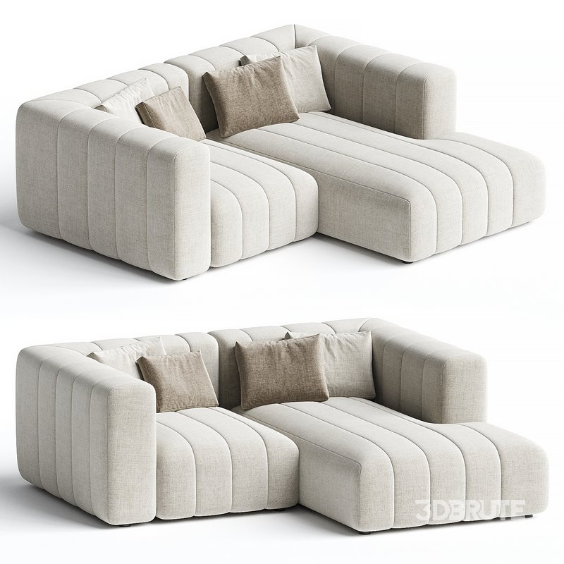 Langham Channeled 2 Piece RAF Sectional, Napa Sandstone