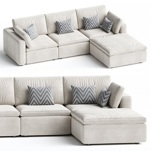 Harmony Modular 4 Piece Ottoman Sectional