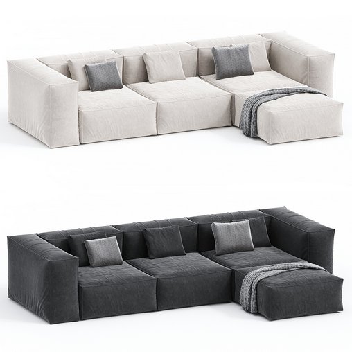 HEUREUX CORNER SOFA 3d model Download  Buy 3dbrute