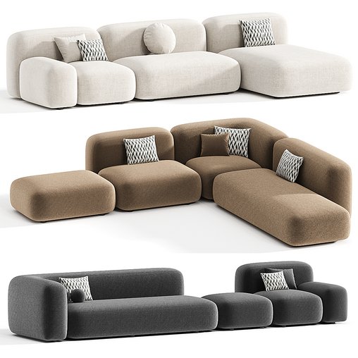 modular sofa ribbl 3d model Download  Buy 3dbrute