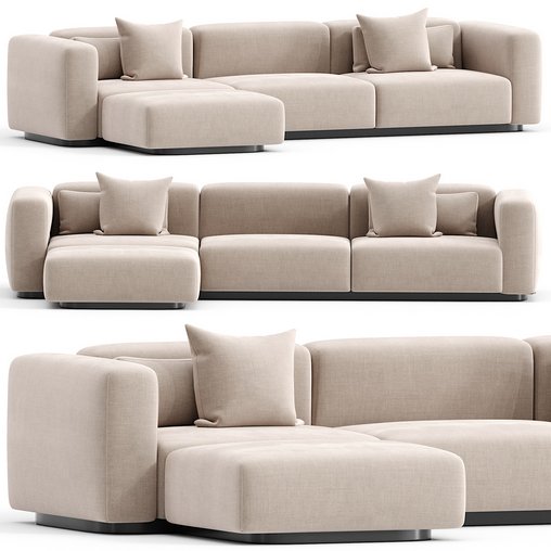 Sofa Vitra Soft Modular 3d model Download  Buy 3dbrute