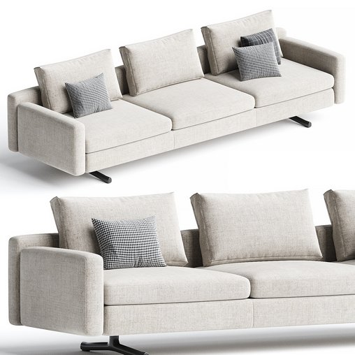 IN THE MOOD 3 seater sofa By Poltrona Frau 3d model Download  Buy 3dbrute