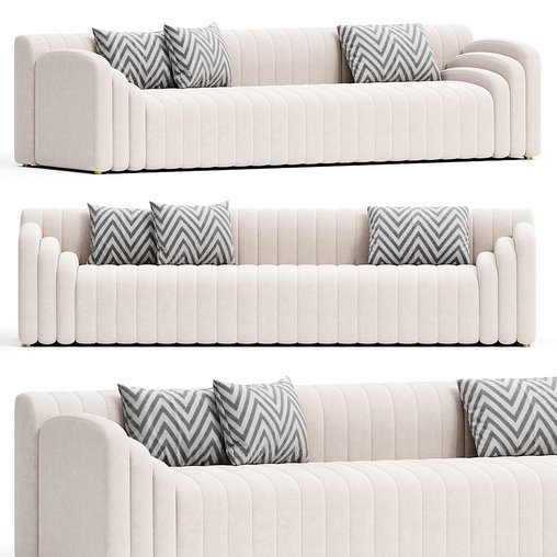 Naya Velvet Sofa Meridian Furniture 3d model Download  Buy 3dbrute