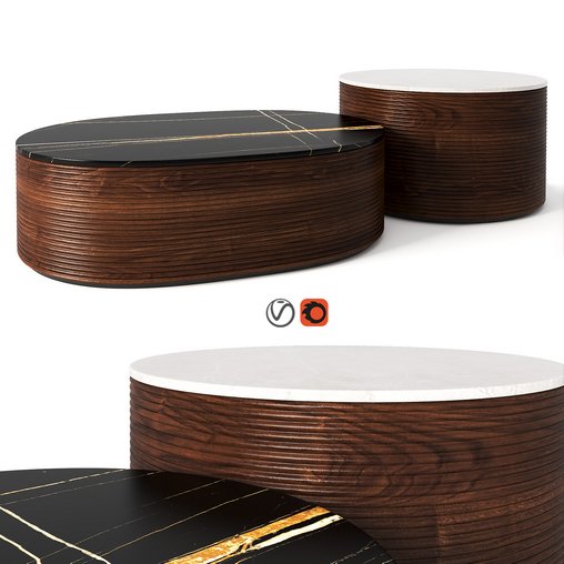 Milla & Waves Coffee Table ML 3d model Download  Buy 3dbrute
