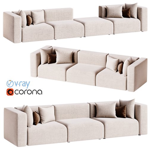 Modular Match sofa set1 by Prostoria 3d model Download  Buy 3dbrute