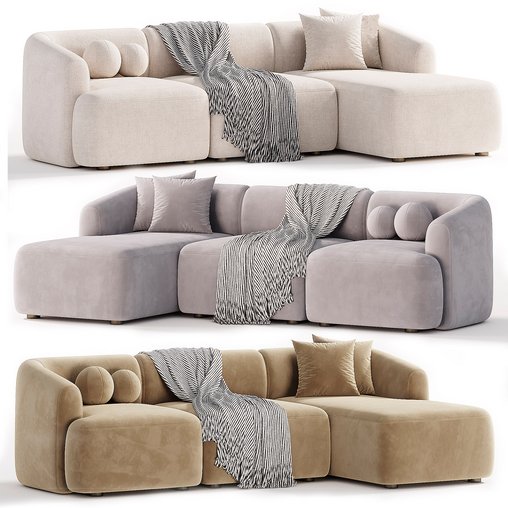 Sofa Rinconera modular Sofia 3d model Download  Buy 3dbrute