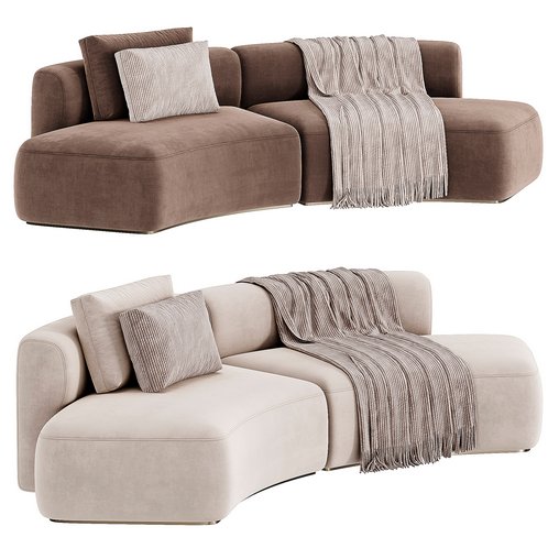 COSY CURVE SOFA 2 3d model Download  Buy 3dbrute