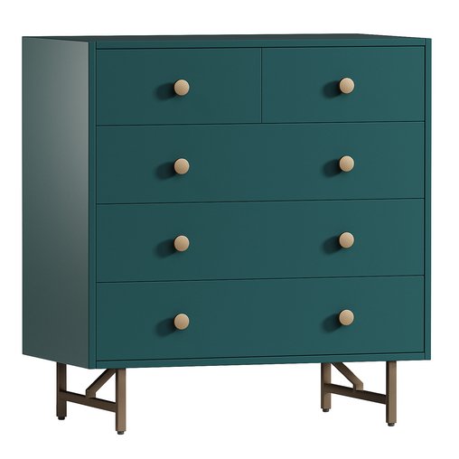 The Valora 5-Drawer Dresser in Juniper Green