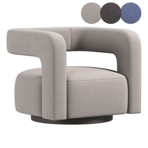 Restoration Hardware Drew Curved Swivel Chair RH