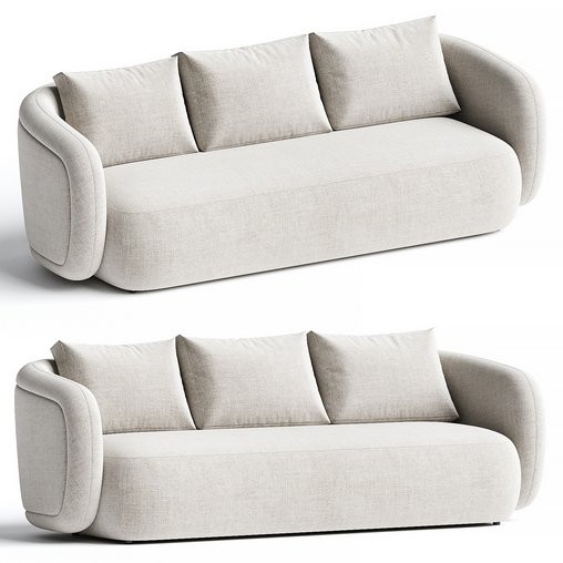 Volta 3 seater sofa 3d model Download  Buy 3dbrute