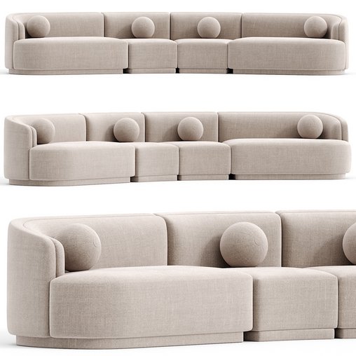 Swoosh Modular sofa 3d model Download  Buy 3dbrute