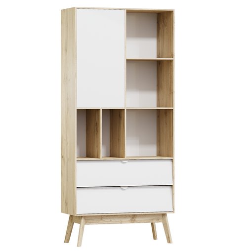 Bookcase Leslie Plywood White