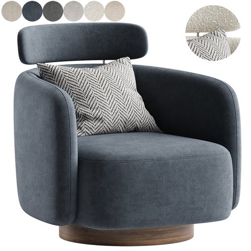 Luna Swivel Accent Chair With Adjustable Backrest