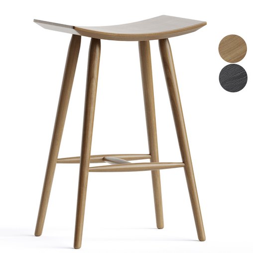 Yoko Curved Ash Wood Barstool