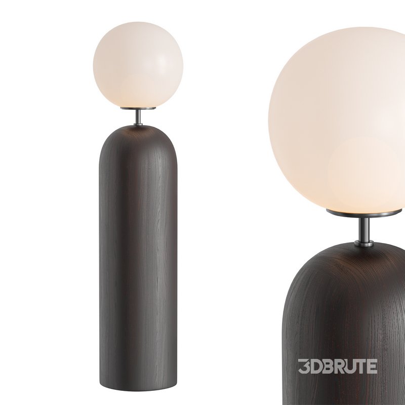 Ori Globe Table Lamp With Black Wood Base