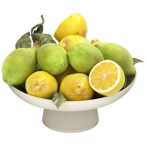 bowl of green and yellow lemons