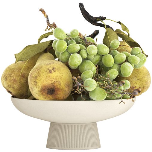 bowl of pears and grapes