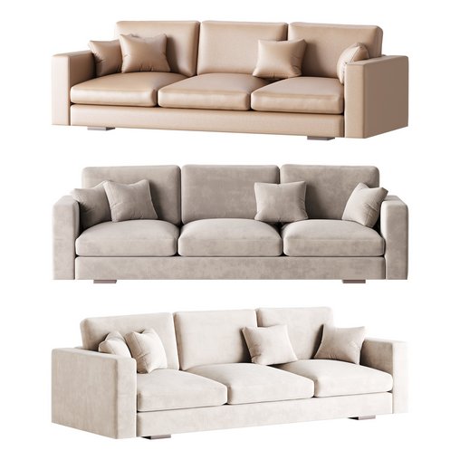 Modern Square Arm Fabric Sofa