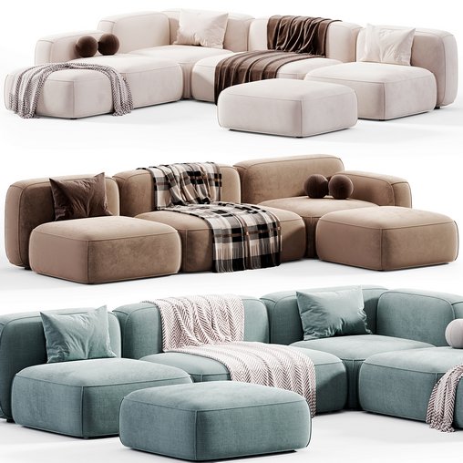 Modular HIPPO sofa MANO FACTORY 3d model Download  Buy 3dbrute