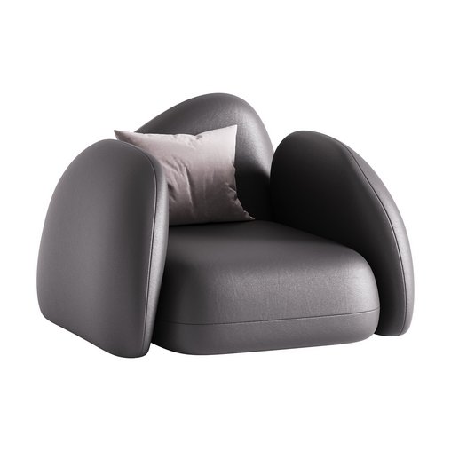 Modern Black Leather Armrest Standard Armchair 3d model Download  Buy 3dbrute