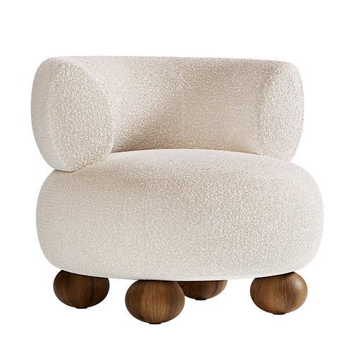 Oki Ivory Boucle Kids Lounge Chair 3d model Download  Buy 3dbrute