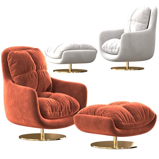 Sophia_Swivel_armchair 3d model Download  Buy 3dbrute