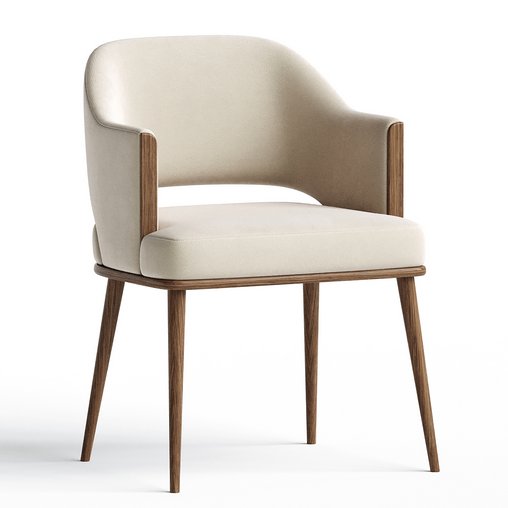 Contemporary Dining Chair Upholstered in Velvet