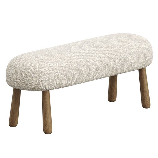 Wooly Bench in Natural Faux Lambswool & Walnut by Object Refinery